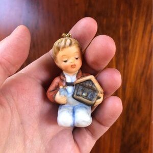 Hummel 1997 Christmas ornament little boy with a manger scene
